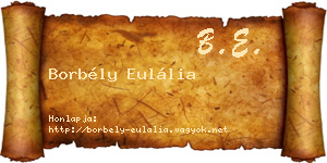 Borbély Eulália névjegykártya